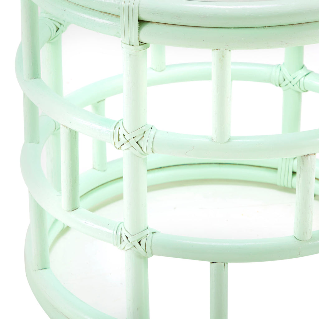 Mint Green Bamboo Side Table