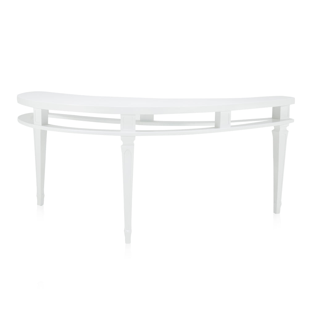 White Curved Console Table