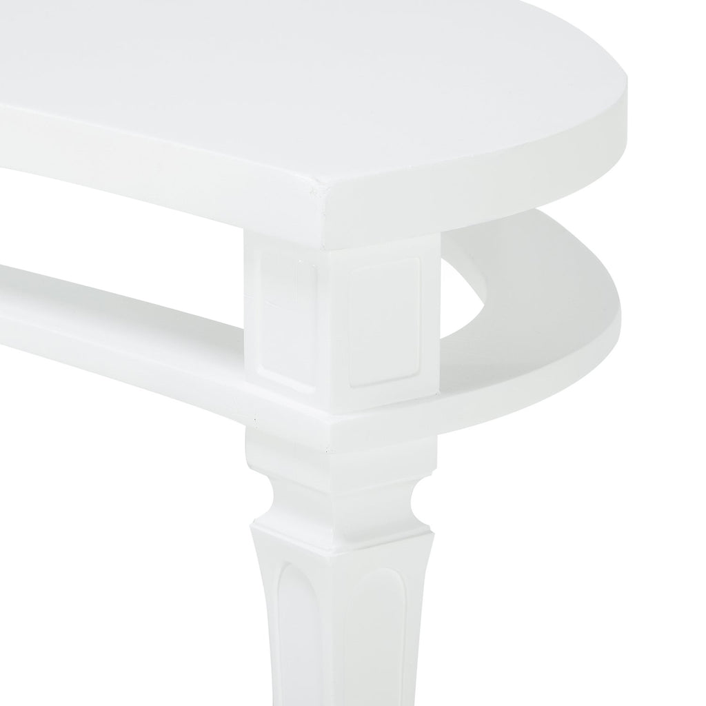 White Curved Console Table