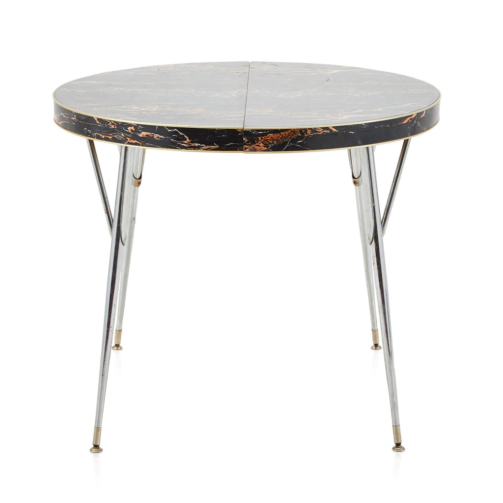 Marbled Black Oval Kitchen Table