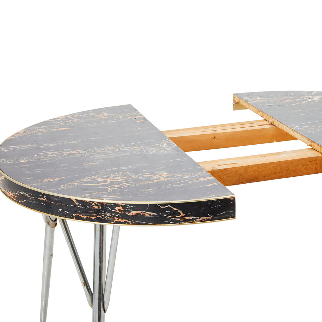 Marbled Black Oval Kitchen Table