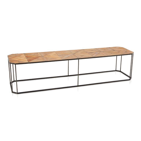 Long Modern Wood Patterned Coffee Table