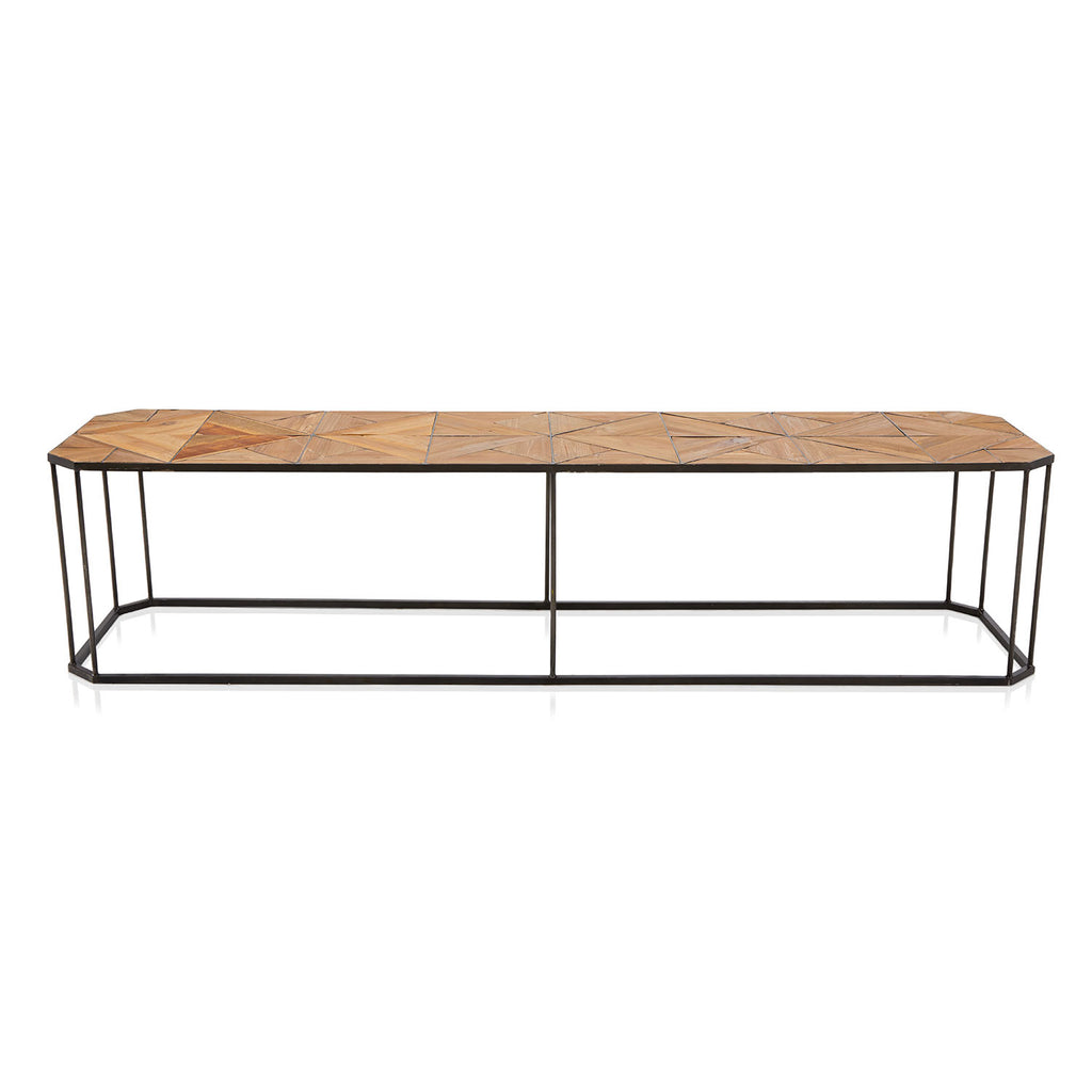 Long Modern Wood Patterned Coffee Table