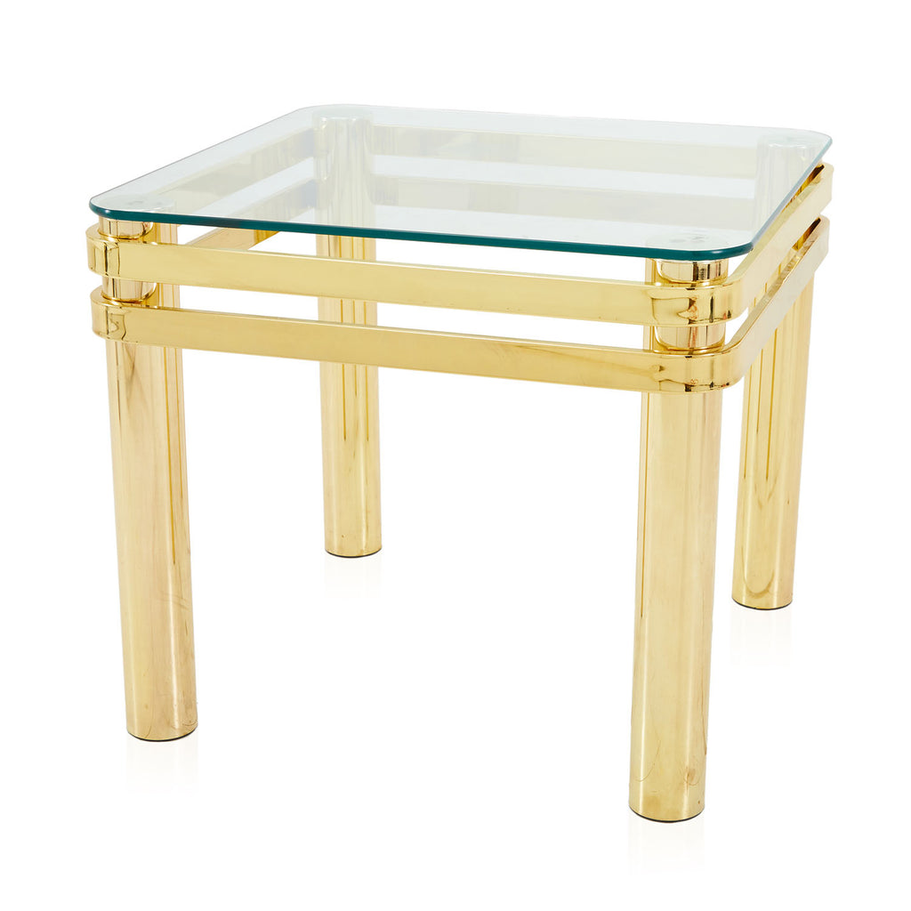 Gold & Glass Deco End Table