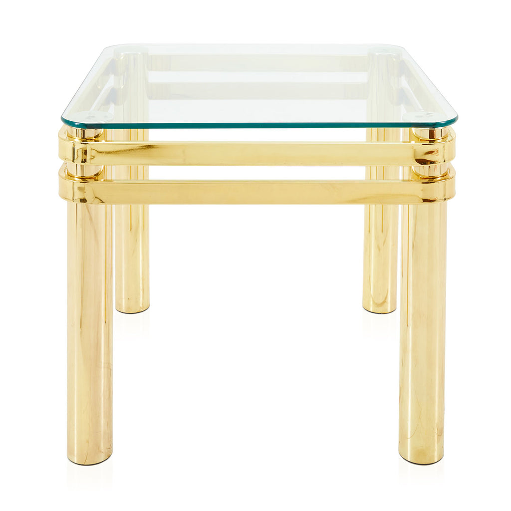 Gold & Glass Deco End Table
