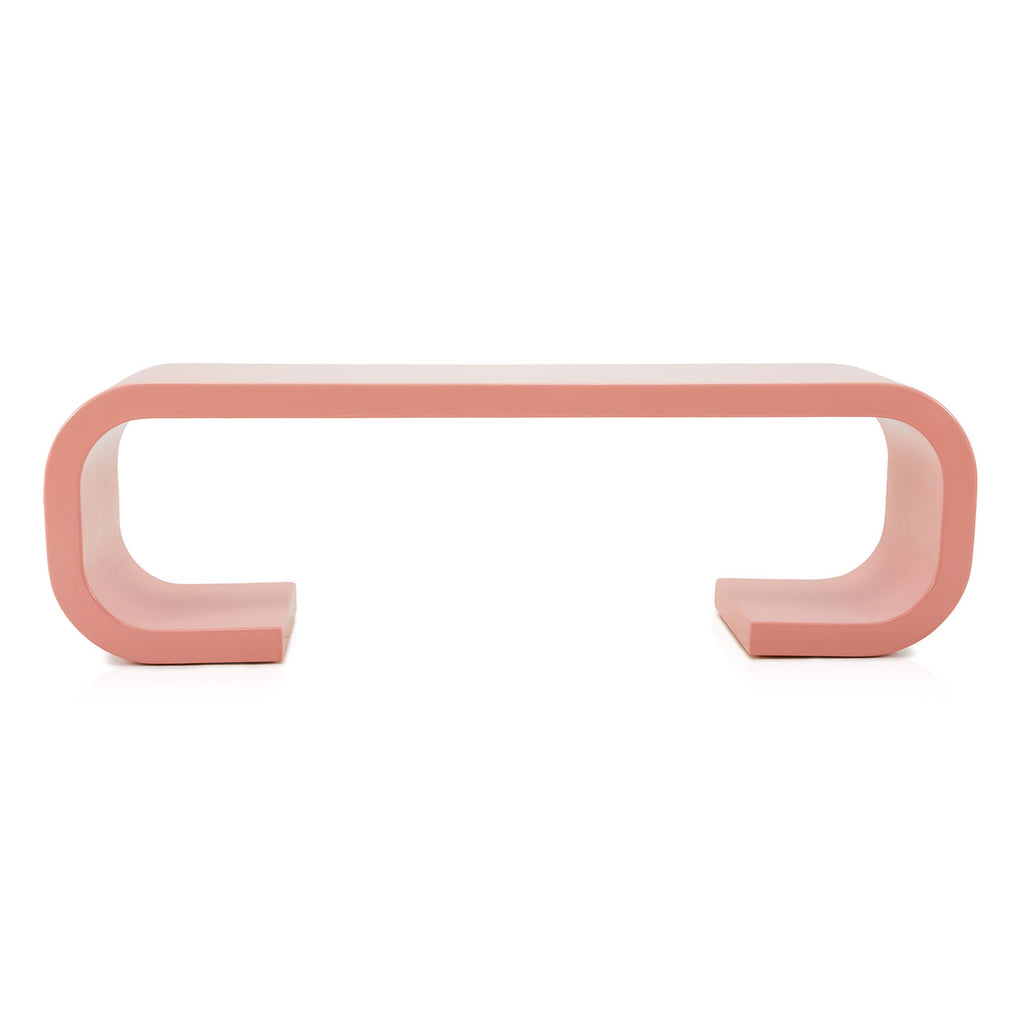 Pink Minimalist Low Console Table