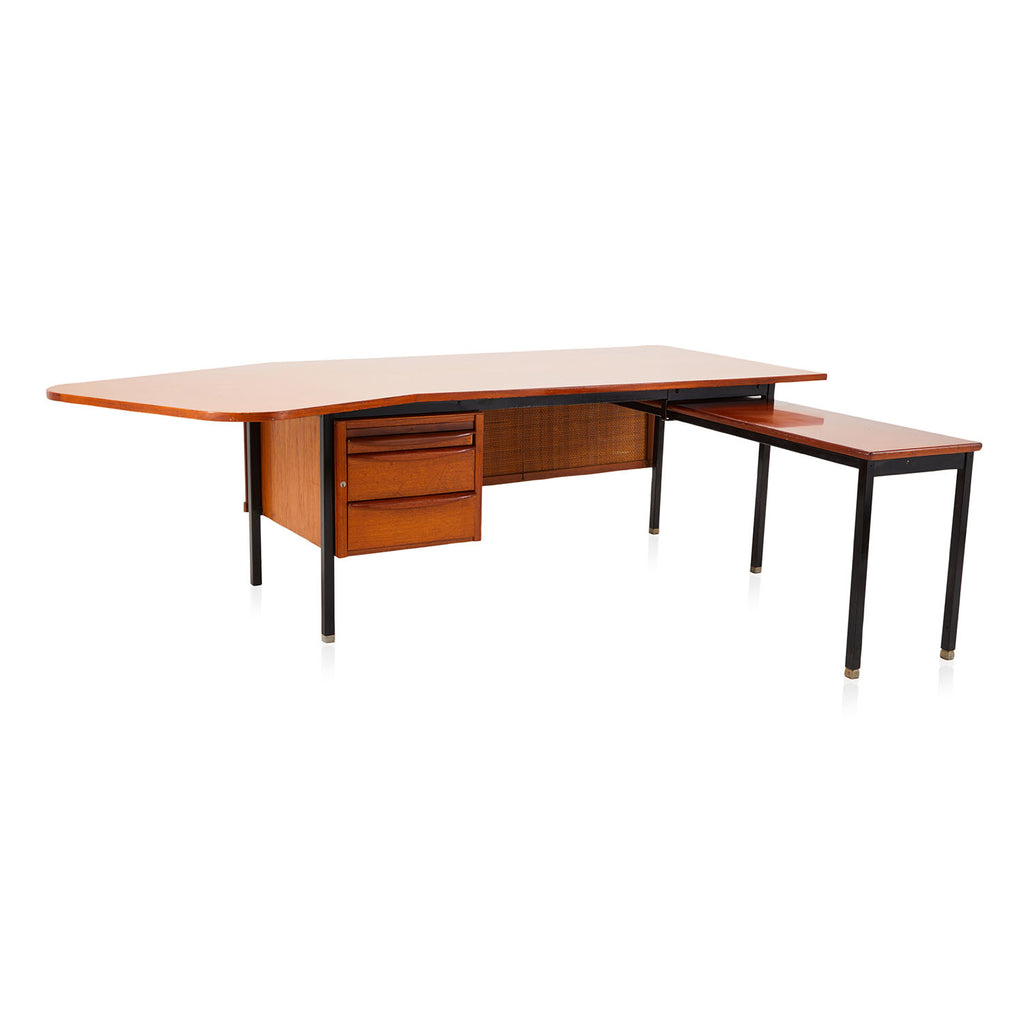 Angled Wood Top Executive Office Desk