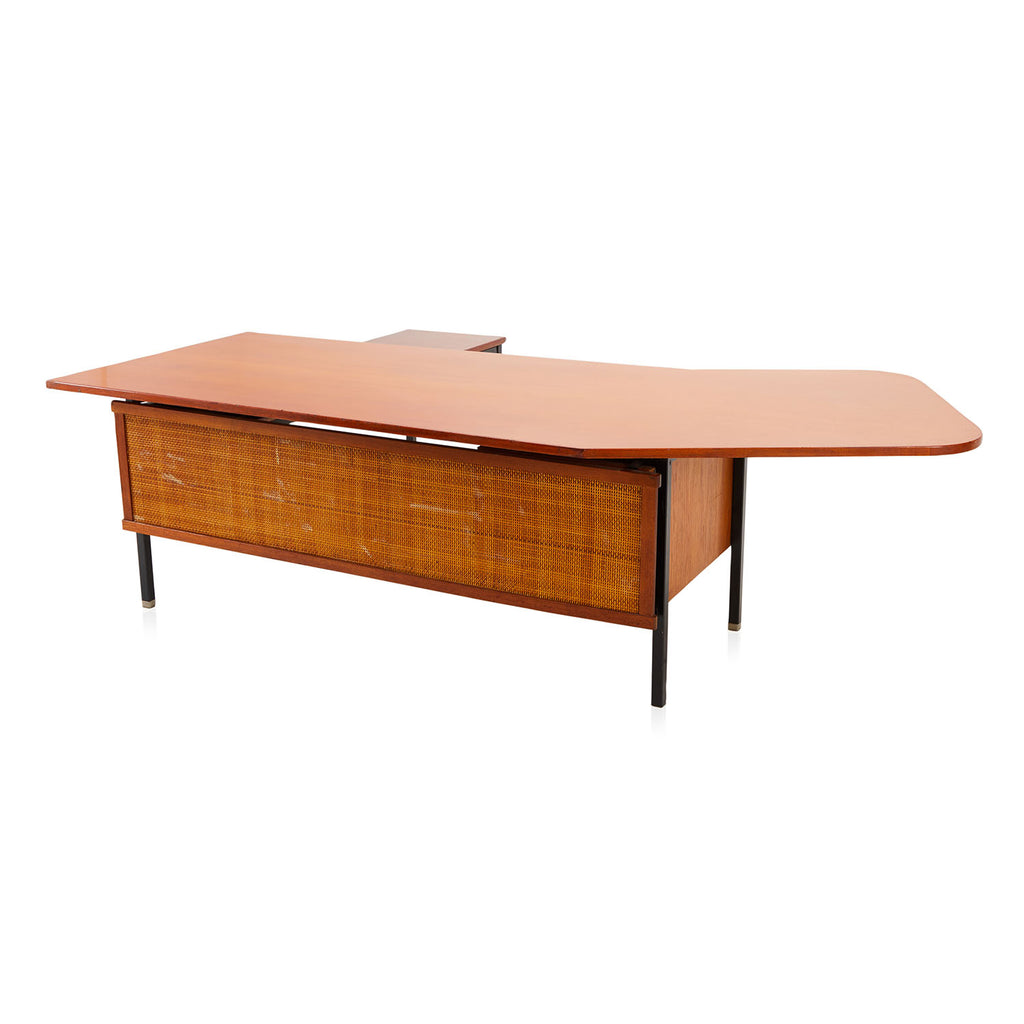 Angled Wood Top Executive Office Desk