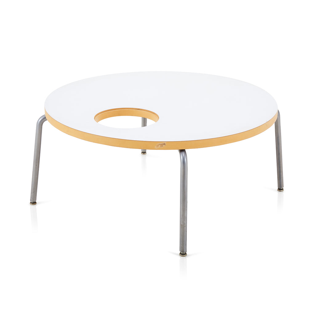 White Circle Cutout Coffee Table