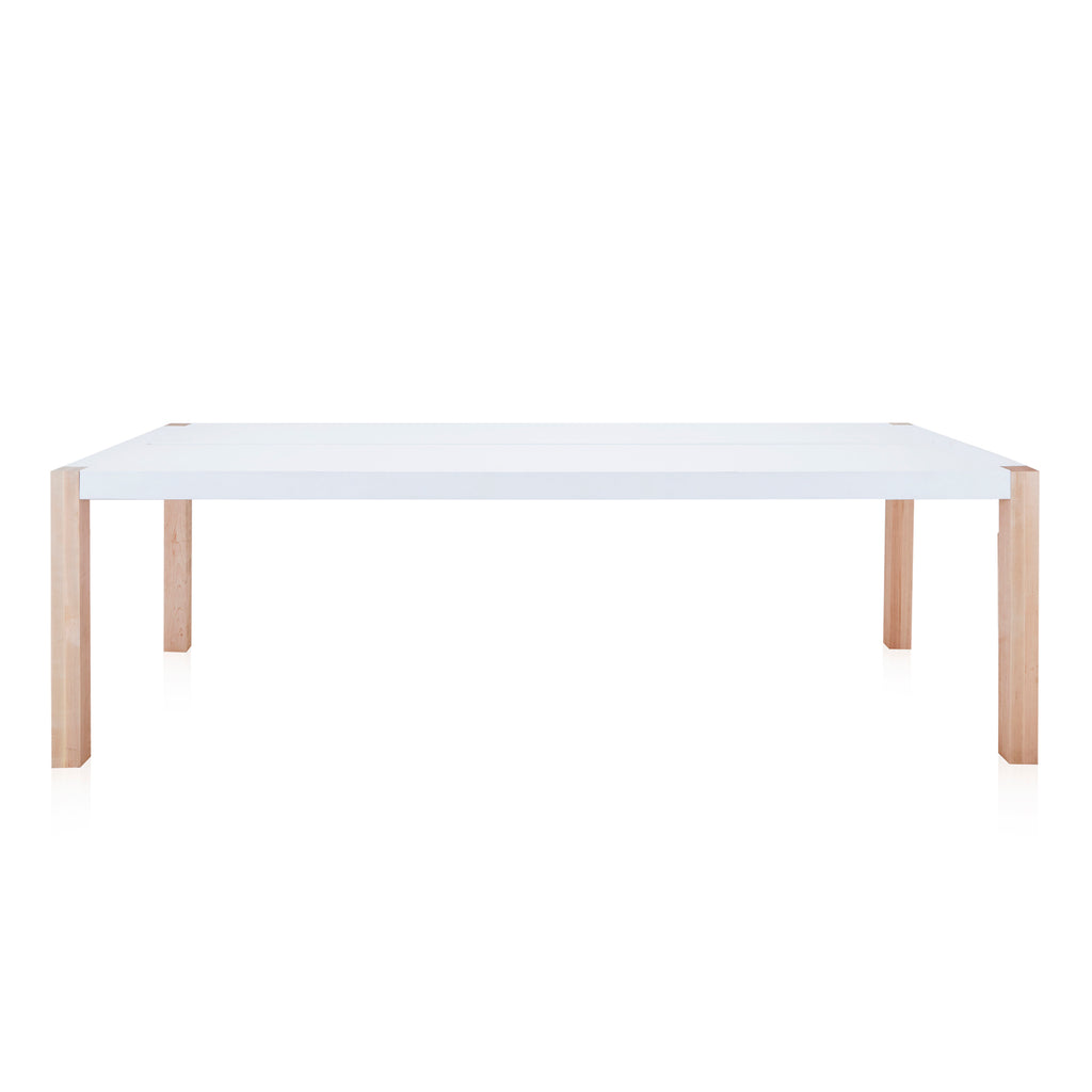 White & Wood Leg Huge Contemporary Conference Table