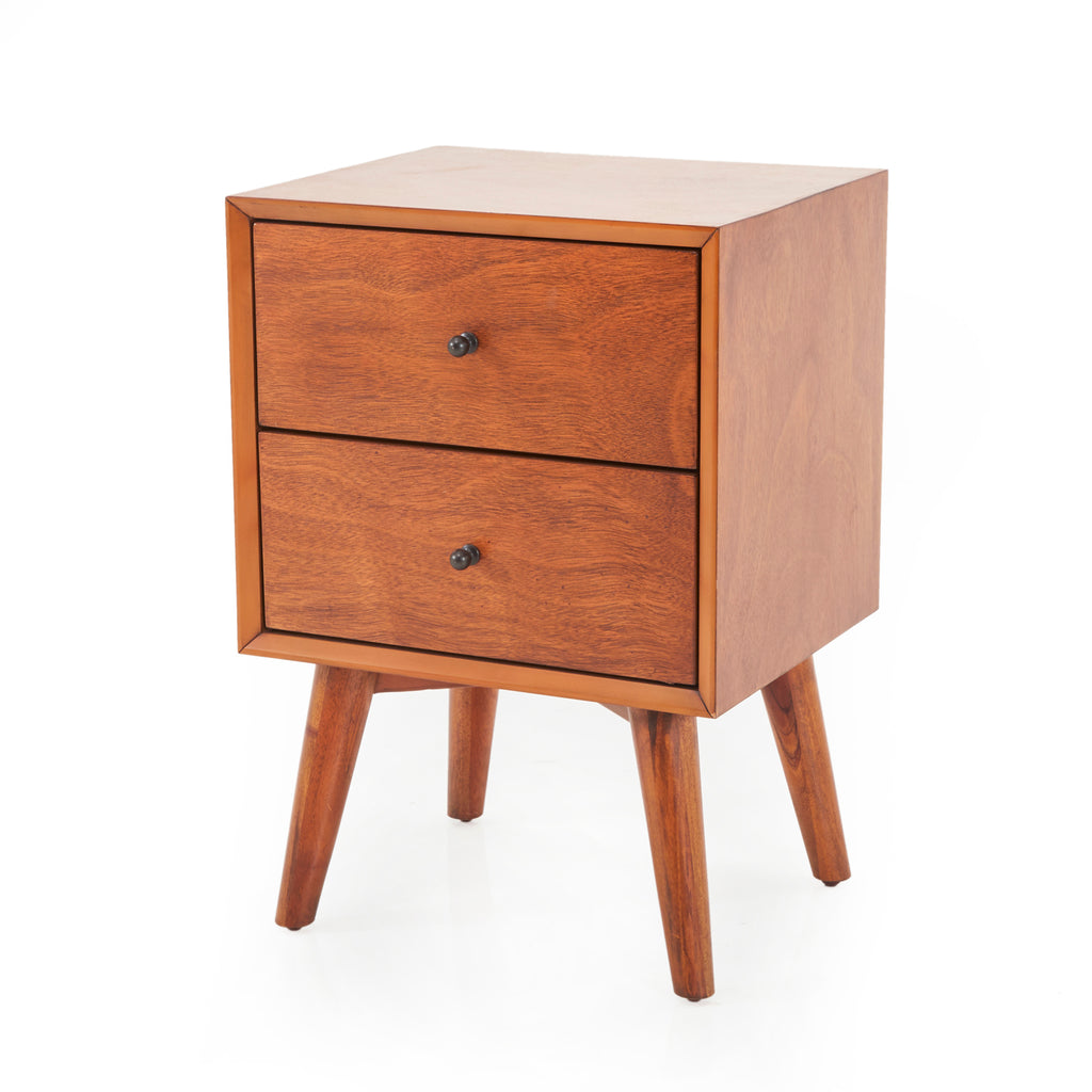 Two-Drawer Wood Bedside Table