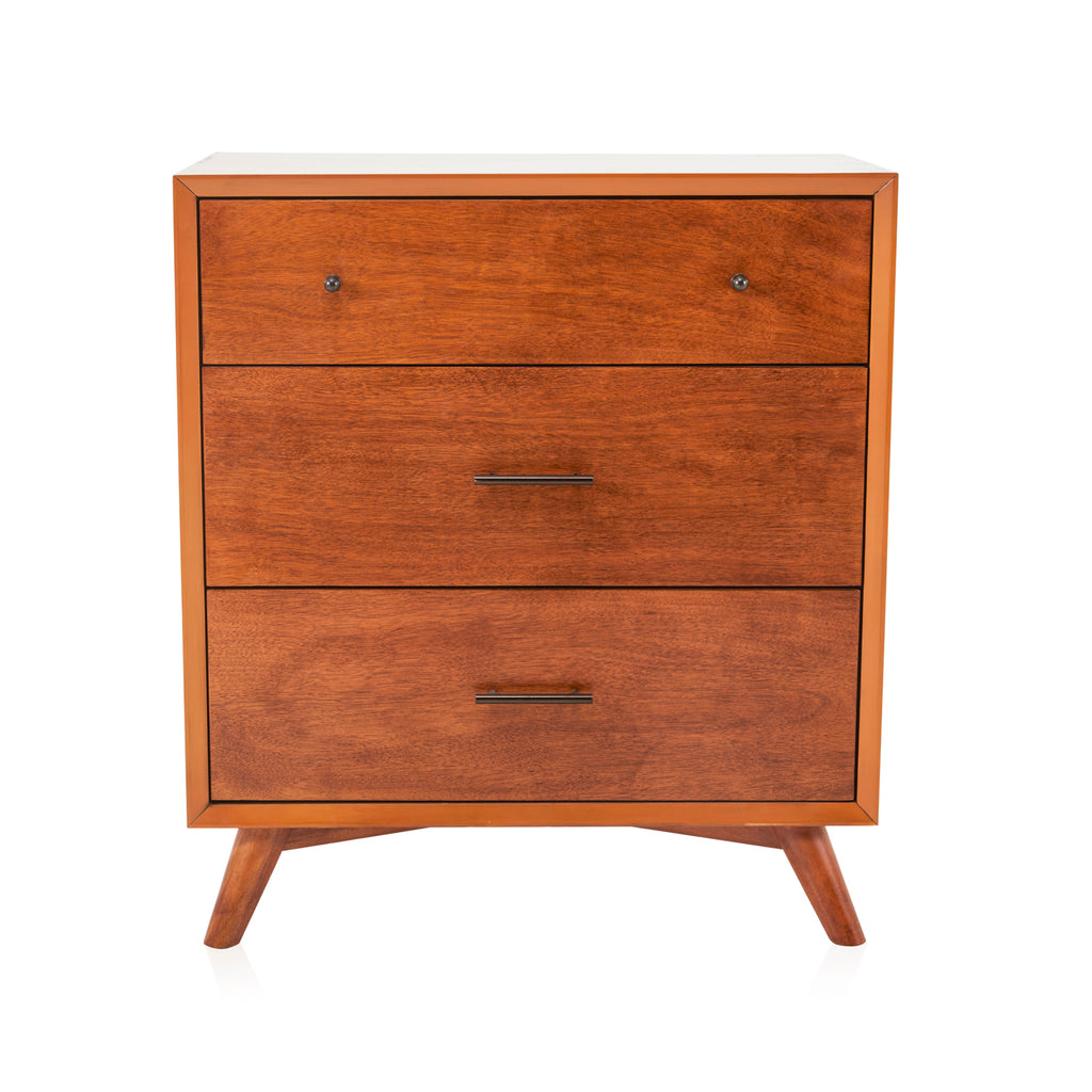 Wood Three-Drawer Mid Century Dresser