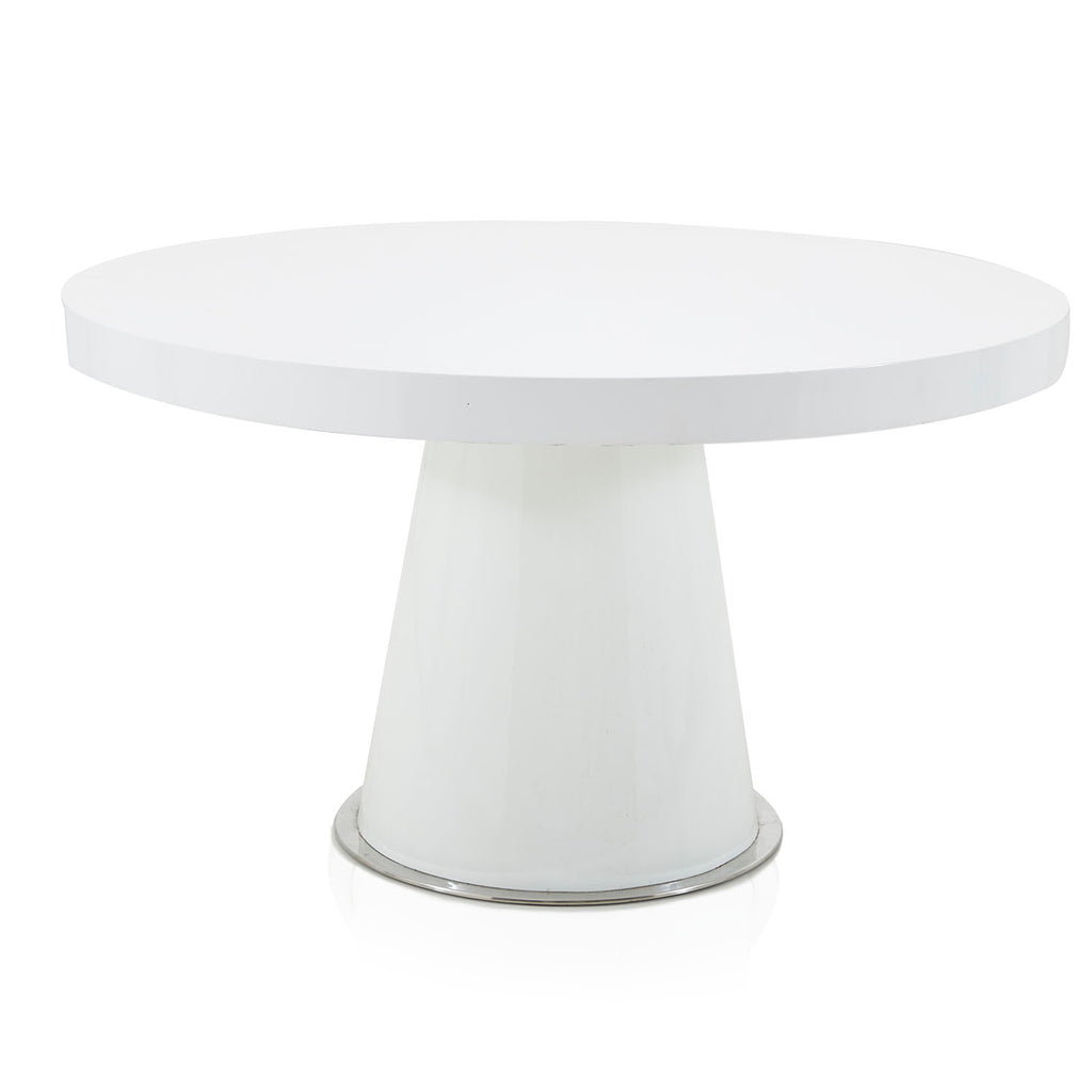 White Minimalist Round Dining Table
