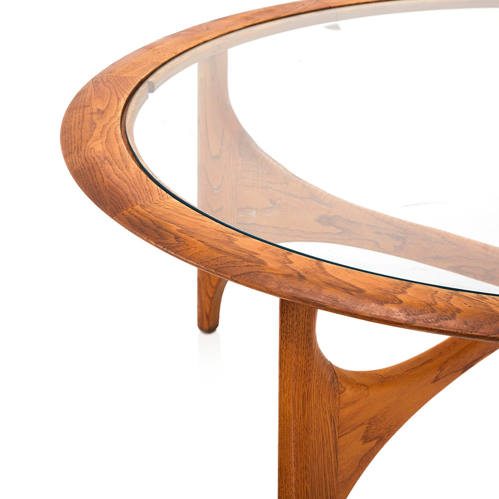 Walnut and Glass Round Coffee Table
