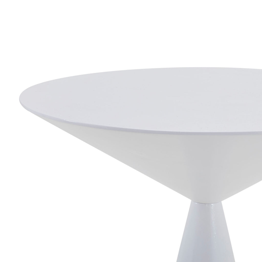 White Tulip Hourglass Side Table
