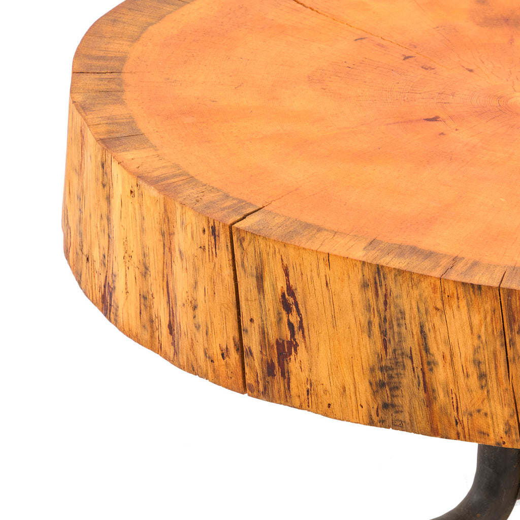 Round Wood Slice Large Side Table