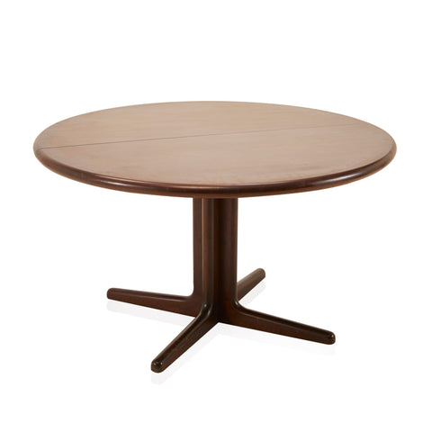 Round Dark Wood Glossy Kitchen Table