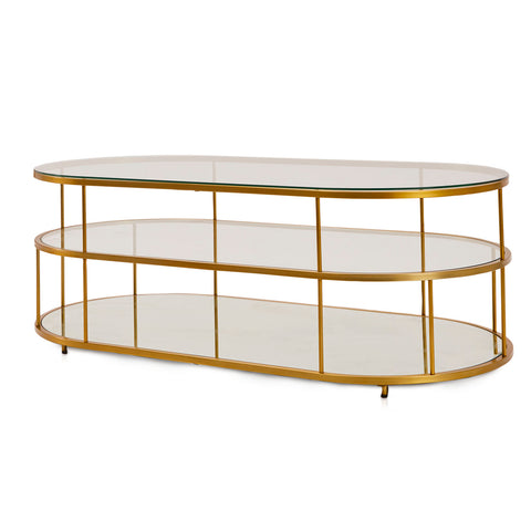 Brass & Glass Tiered Coffee Table
