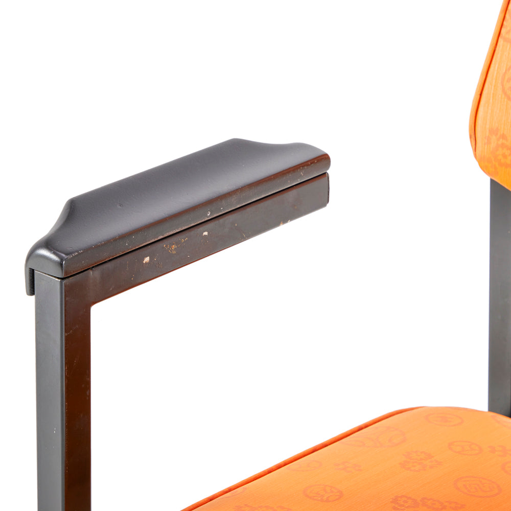 Orange & Black Mid Century Floating Arm Chair