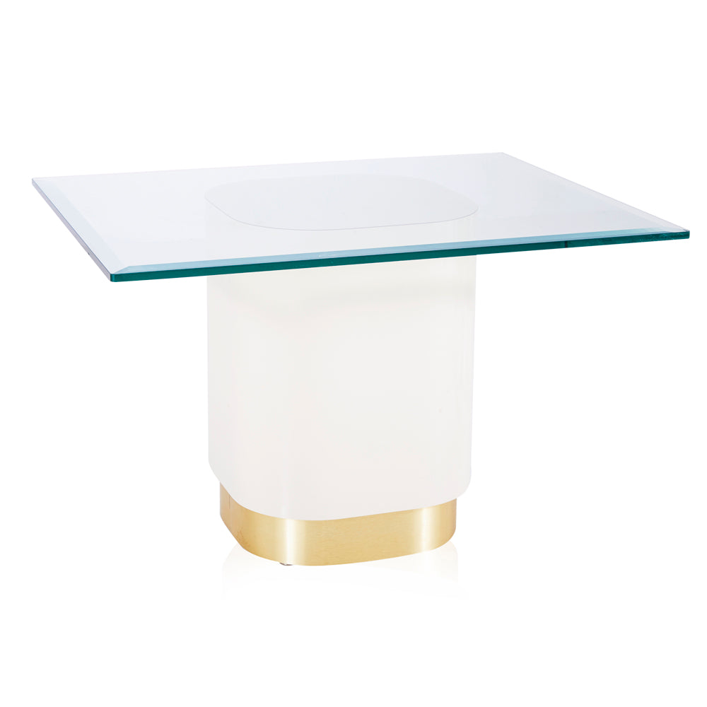 White and Gold Glass Top Pedestals