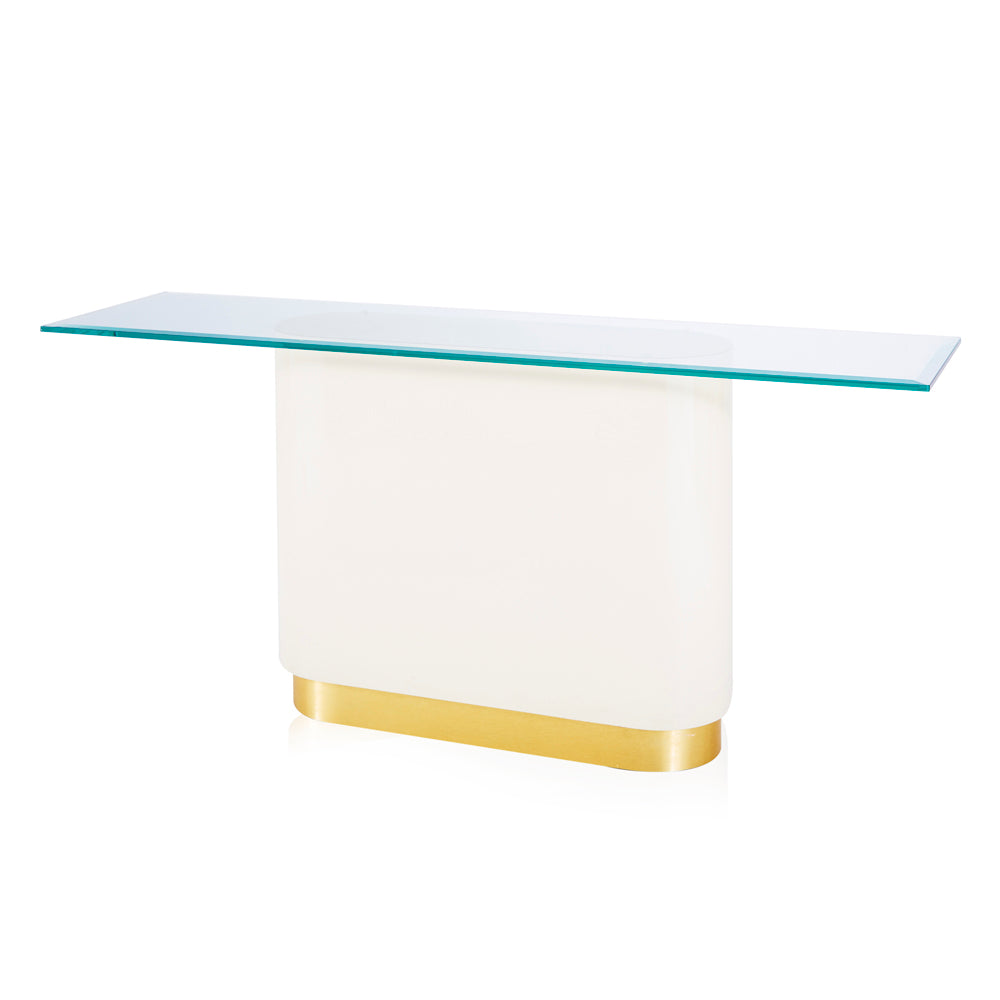 White and Gold Glass Top Pedestals