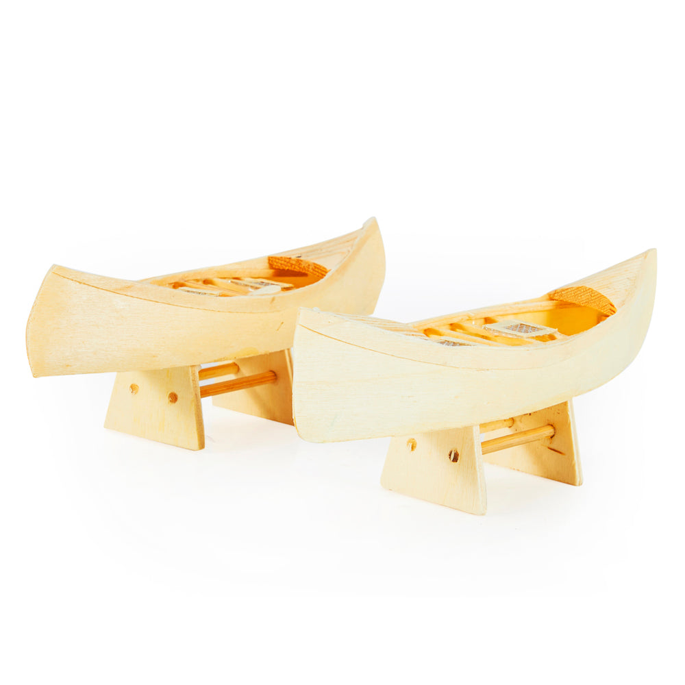 Wooden Toy Canoes