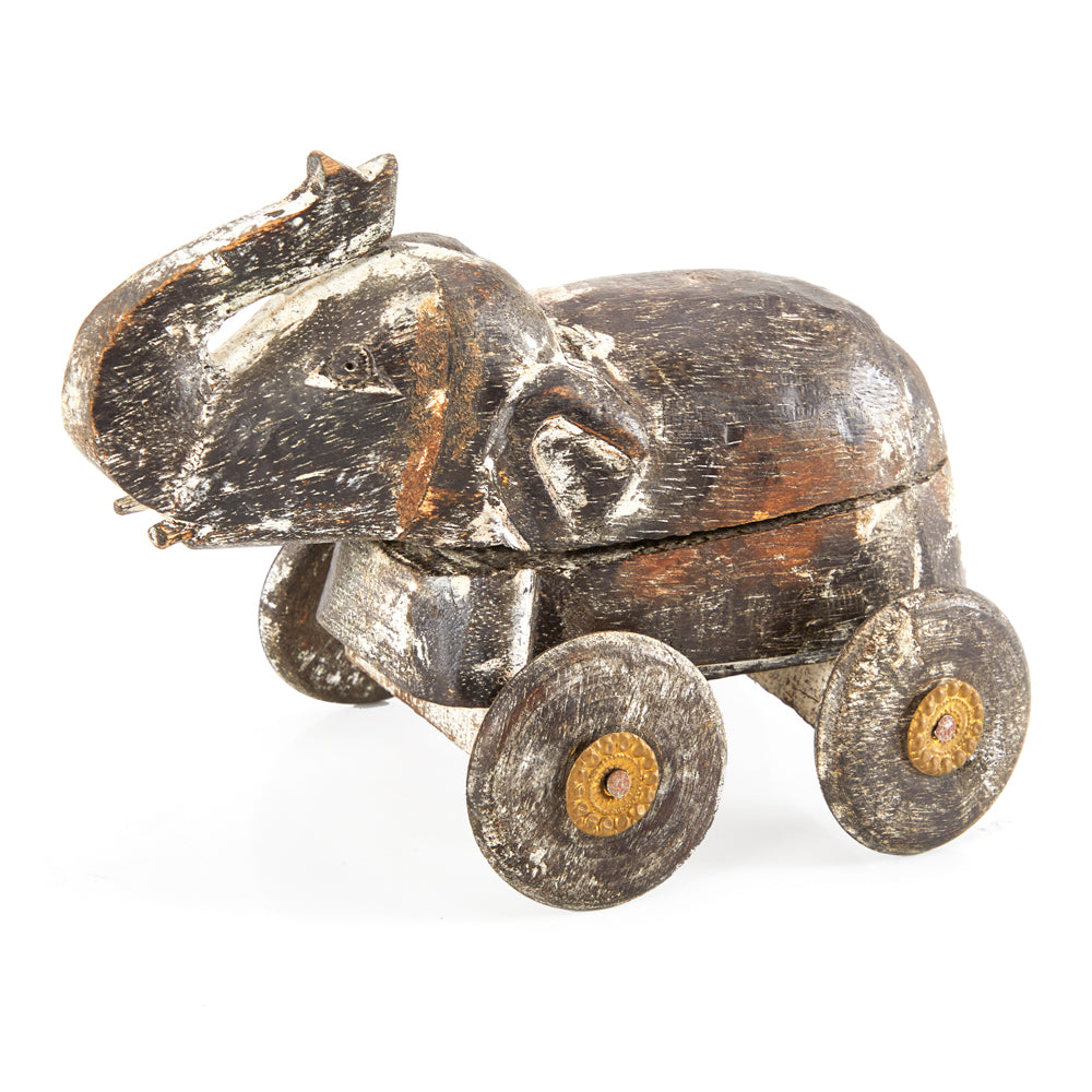 Rustic Toy Elephant on Wheels