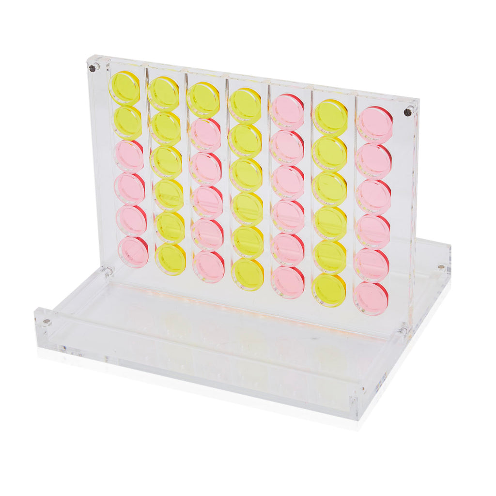 Pink Yellow Acrylic Connect Four Set