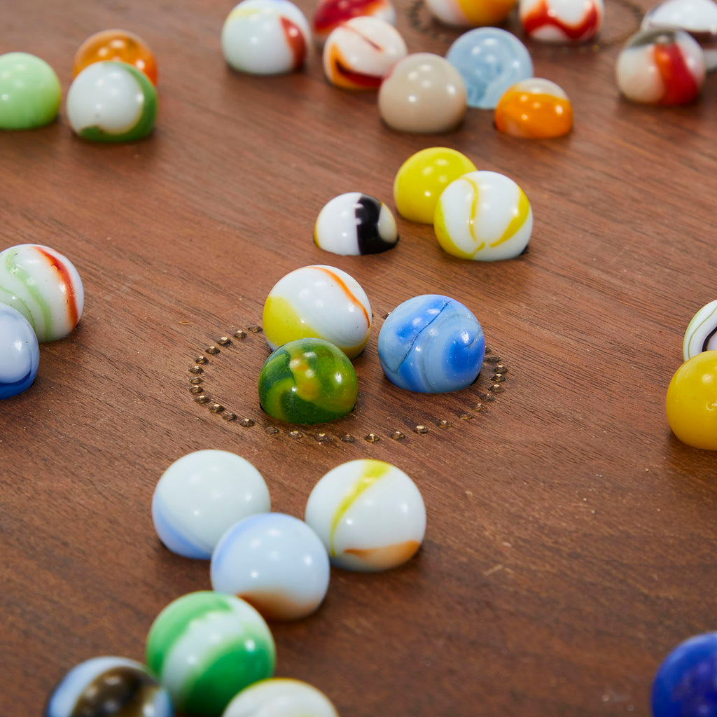 Wood Game Board with Marbles