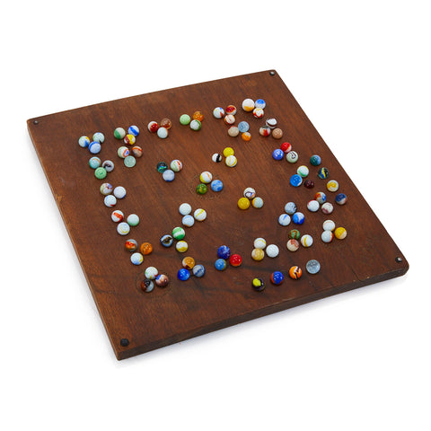Wood Game Board with Marbles