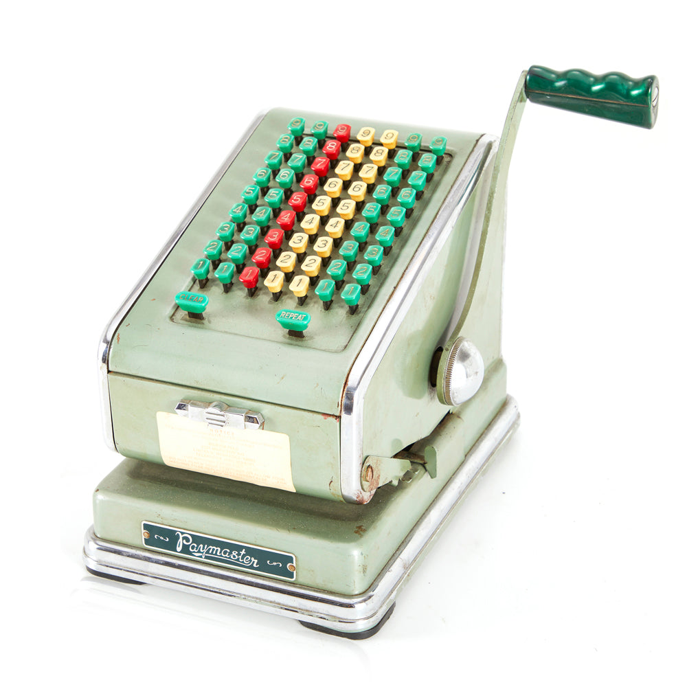 Green Adding Machine Paymaster Vintage Green Adding Machine - Gil & Roy Props