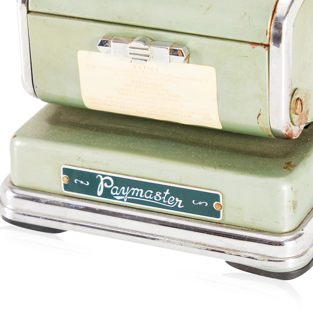 Green Adding Machine Paymaster Vintage Green Adding Machine - Gil & Roy Props