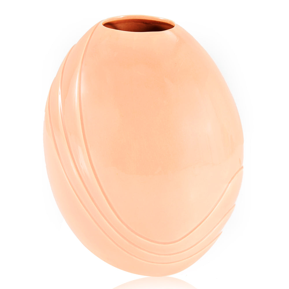 Peach Ceramic Egg Vase