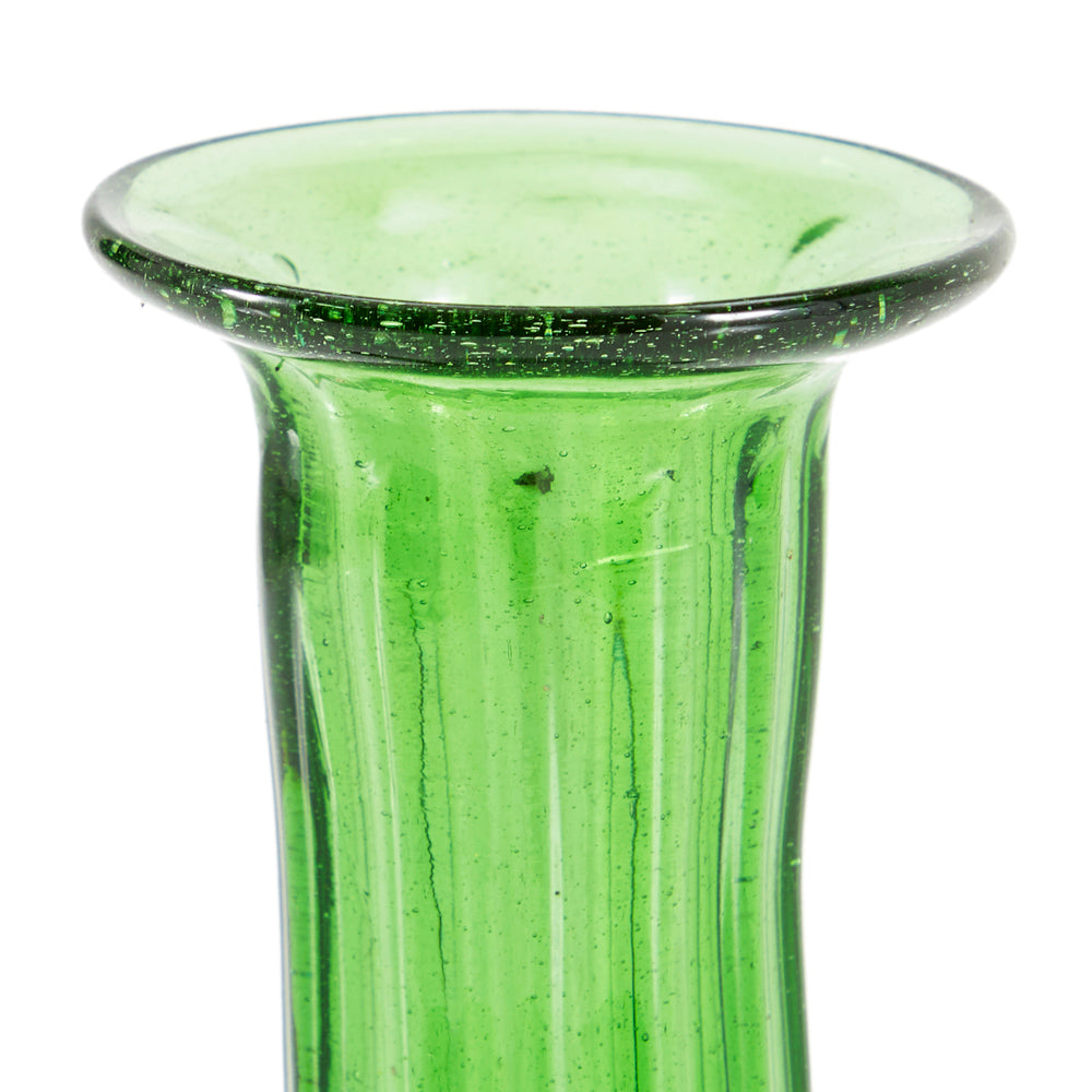 Green Glass Cactus Vase