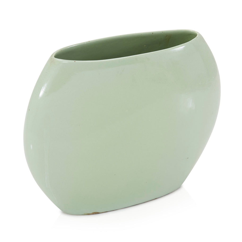 Mint Flat Circle Ceramic Vase