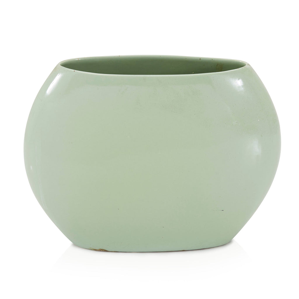 Mint Flat Circle Ceramic Vase