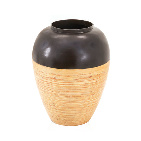 Black and Bamboo Oversized Vase