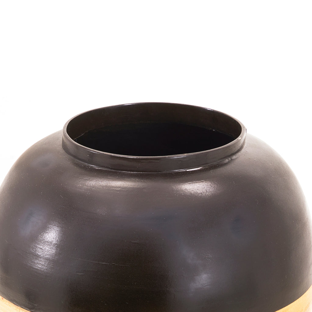 Black and Bamboo Oversized Vase