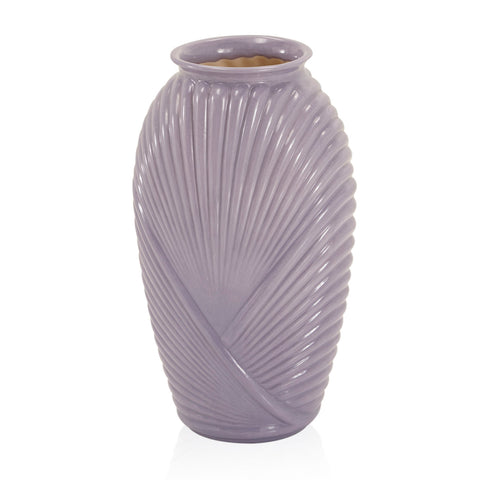 Lavender Grey Ribbed Vase (A+D)
