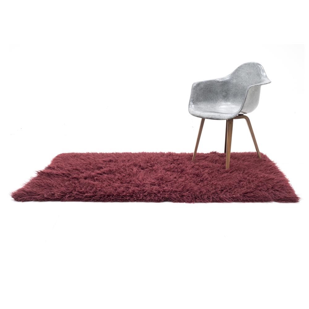 Small Shag Rug Small Maroon Fluffy Shag Rug - Gil & Roy Props