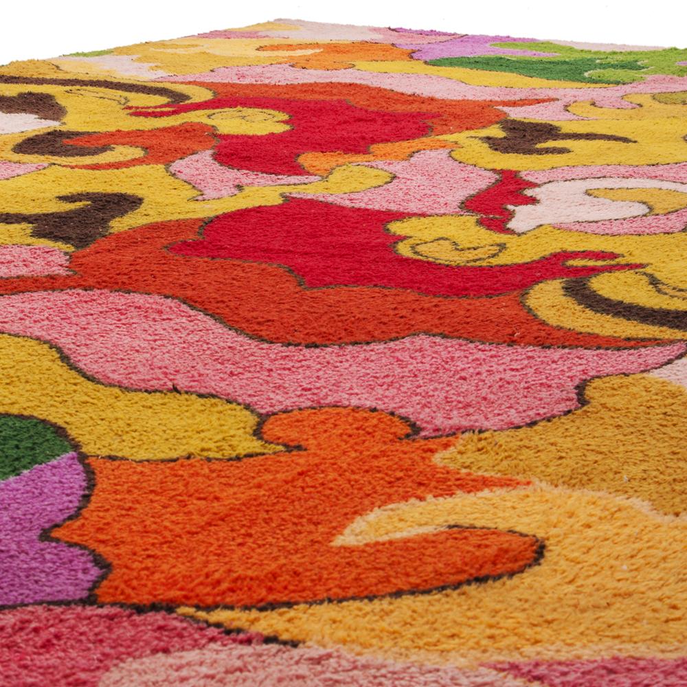 Multicolor Psychedelic Floral Rug