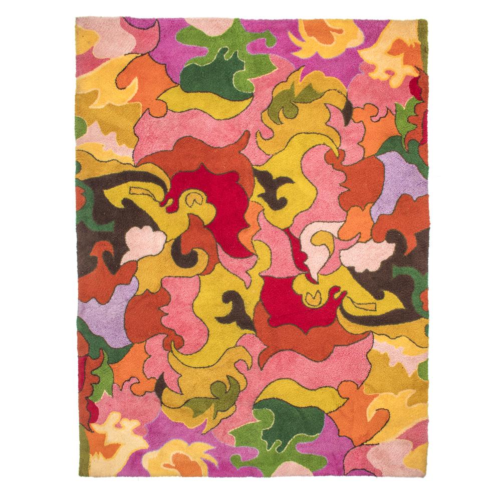 Multicolor Psychedelic Floral Rug