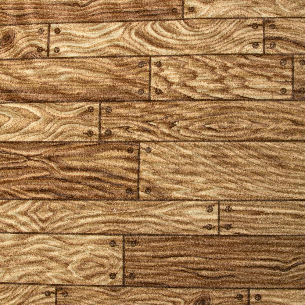 Brown Wood Plank-Style Rug