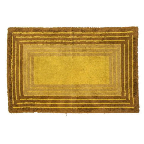 Mustard and Brown Rectangles Vintage Rug