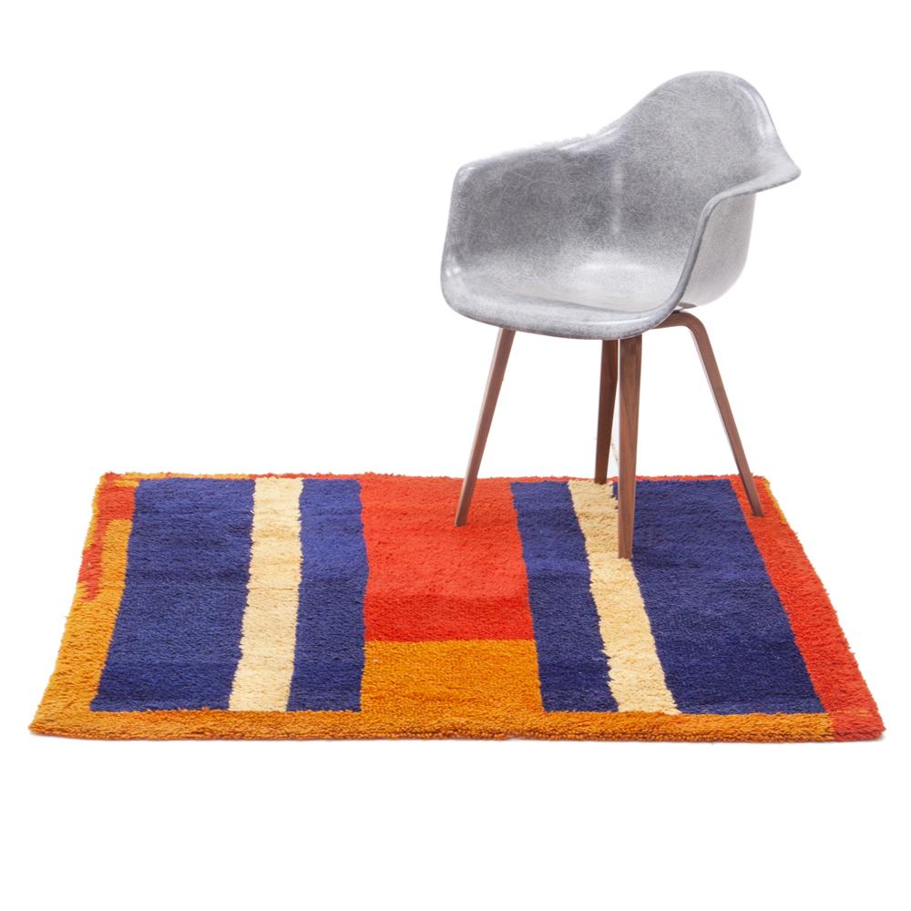 Red, Yellow, Blue Striped Rug