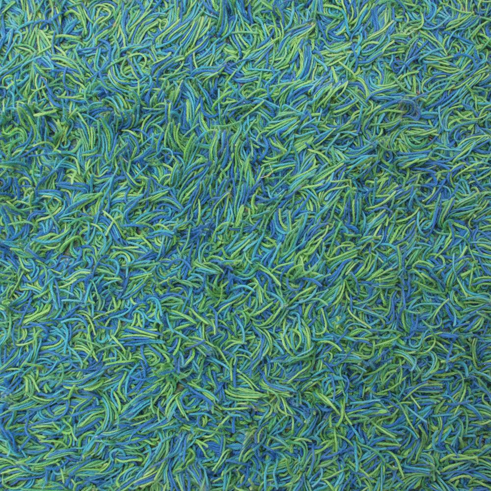 Turquoise Long Shag Oval Rug