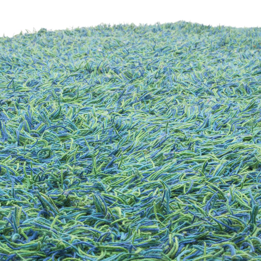 Turquoise Long Shag Oval Rug