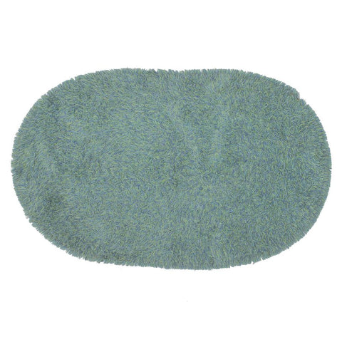 Turquoise Long Shag Oval Rug