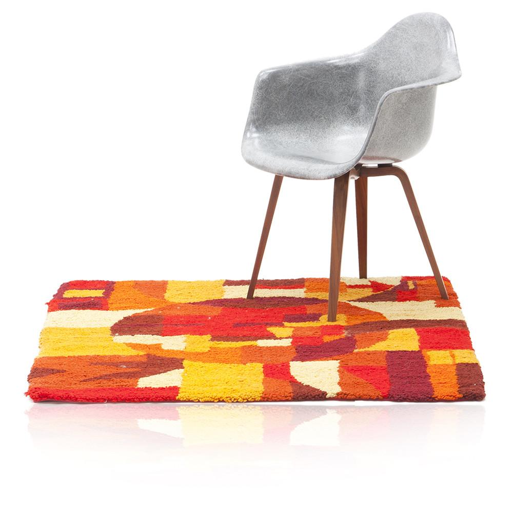 Patterned Rug Orange Orange Patterned Rug - Gil & Roy Props