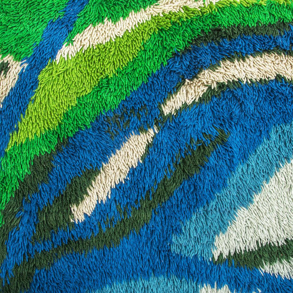 Blue and Green Branch Design Rug